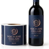 Étiquette de bouteille personnalisée en or rose indigo minuit, étiquette de luxe pour vignobles de boutique, idéale pour les cadeaux de mariage