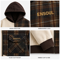 Sweats à capuche personnalisés pour hommes, nouvelle tendance, colorblocking, streetwear, flanelle, style universitaire, vintage, fabricant de sweats à capuche à marque privée