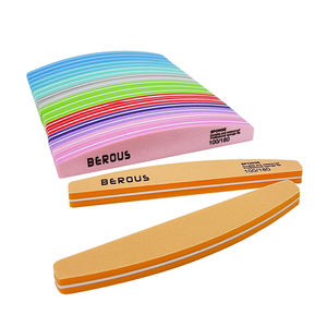 Demi-lune <span class=keywords><strong>jaune</strong></span> Mini éponge tampon à ongles lavable EVA petit ensemble de limes à ongles rose pour ongles - Product Image 1