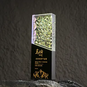 Piala kristal kustom hadiah Film internasional penghargaan kaca kosong untuk suvenir plak