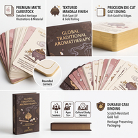 Cartes de culture aromatique personnalisées en gros, cartes éducatives OEM sur l'art et les senteurs de l'encens, coffret de collection avec boîte de style livre