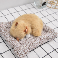 Gros Simulation Beau Chat Faire Des Sons Poupée Mignon Dormir En Peluche Chats sur Tapis En Peluche Décoration En Peluche Chat Dormant Poupée
