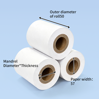 Rouleau de papier thermique pour terminal de point de vente (TPV) et caisse enregistreuse, 100% pâte de bois, simple, 57 mm, modèle 57x40, impression gratuite