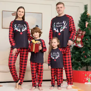 Pijamas de vacaciones para mujeres, papá y niños, ropa de dormir familiar a juego, pijamas de Navidad