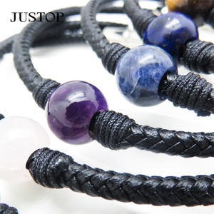 ชุดกำไลข้อมือสไตล์วินเทจ ทำจากสแตนเลส ประดับด้วยอัญมณี รูปทรงกลม สายเชือก ชุบทอง ดีไซน์ทันสมัย เหมาะสำหรับผู้ชายและผู้หญิง ของขวัญวันครบรอบ - Product Image 3