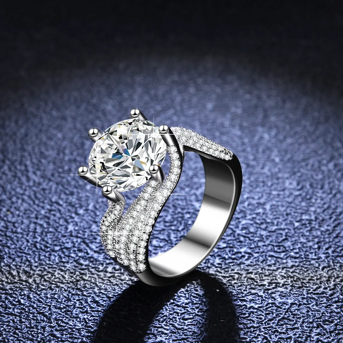 Edler Schmuck Mode 925 Sterling Silber Ring 5ct Frauen Diamant Moissan ite Ring Ringe