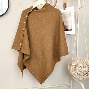 Lüks giyilebilir şal eşarp kış sıcak asimetrik battaniye Wrap 2 in 1 moda panço boyun isıtıcı yumuşak ekose pelerin - Product Image 6