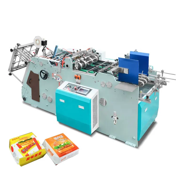 Hongshuo HS-HBJ-800 China Leveren Automatische Kartonnen Papieren Lunchdoos Maken Vormen Kartonnen Oprichtingsverpakkingsmachine