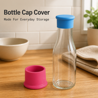 Bouchons de bouteille en silicone réutilisables, styles manchon ouvert et dessus plat, plusieurs couleurs, certifiés CE/UE, style simple pour le stockage de bouteilles de vin