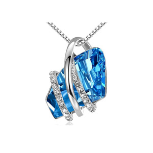 Collier en forme de cœur pour femmes, de haute qualité, pendentif en cristal, cercle en diamant - Product Image 1