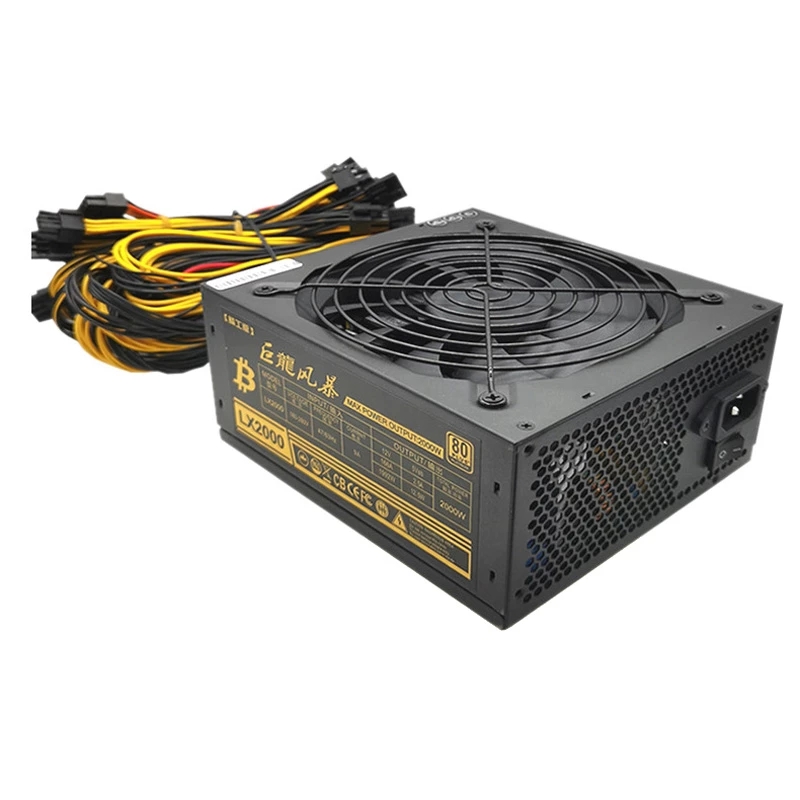Блок питания 1800 Вт 2000 Вт 2400 Вт 2600 Вт ATX PSU для Rx470 Rx580 Rx570 Rx560 PSU