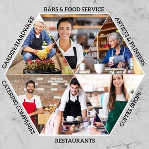 Pintura caliente <span class=keywords><strong>Chef</strong></span> Cocina Jardín Mujeres Hombres Lino Babero Bolsillo Ajustable Rayas Planta Barista Delantal - Product Image 6