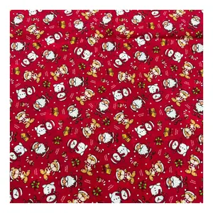 100% cotton material red Christmas gift snowman Christmas children's printed fabric