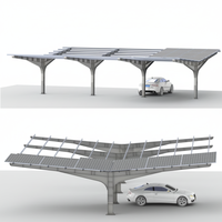 Structure de carport solaire en acier galvanisé, support de montage de qualité commerciale, résistance au vent 60 m/s, résistance à la neige 1,4 KN/m², garantie 10 ans