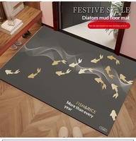 Tapis de sol moderne en silicone à motif abstrait, absorbant, à séchage rapide, antidérapant, fin, tailles personnalisées, pour salle de bain, entrée, douche