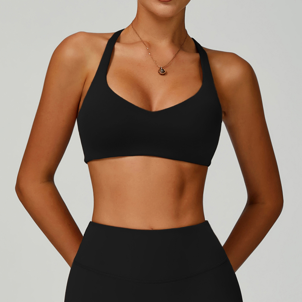 Wholesale Customized Gym Clothing High Quality Womens Sports Bra Backless U Neck Comfort Sports Wear Fitness Yoga Bra
