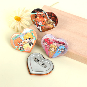 Pin Tombol Hati Berkilau Kustom Produsen, Pin Tombol Anime - Product Image 2