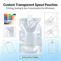 Pochette Doypack en PE de qualité alimentaire avec bec verseur, rechargeable, pour emballage de liquides, avec bouchon à vis et bec verseur, vente en gros