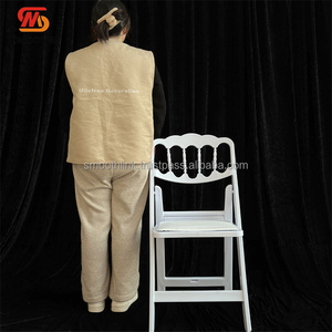 <span class=keywords><strong>Chaise</strong></span> <span class=keywords><strong>pliante</strong></span> portable blanche en plastique de type <span class=keywords><strong>Napoléon</strong></span> pour événements et mariages – Vente chaude directe usine - Product Image 3