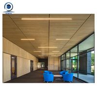 Panneau en forme de U suspendu de plafond de déflecteur en bois de bande métallique pour la conception extérieure de faux plafond de bruit d'hôtel pour le centre commercial