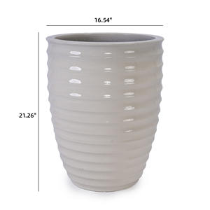 Free shipping US Stock 3-Day Fast Shipping Milk White <b>Handmade</b> Ceramic Planter Style for Home & Garden Indoor/Outdoor Use - Product Image 5