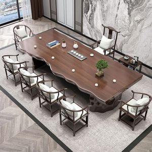 Juego de Mesa de Té de Madera Maciza, Estilo Zen Chino Moderno, Duradero, para Uso en Restaurantes - Product Image 4