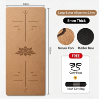 Tapis de yoga en liège antidérapants et absorbants pour Pilates, usage domestique et en studio, vente en gros, OEM, personnalisation, fourniture directe usine