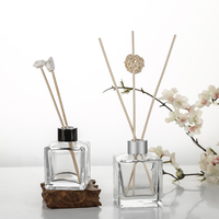 Carré de haute qualité En Verre Clair 50ml 100ml 150ml 200ml Vide Aromathérapie Huile Essentielle Parfum Reed Diffus Bouteille En Verre Pour La Maison