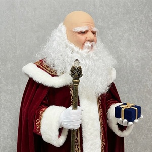 Masque en latex <span class=keywords><strong>de</strong></span> Père Noël ultra-réaliste avec barbe blanche pour cosplay <span class=keywords><strong>de</strong></span> Noël, fêtes, événements à thème et occasions amusantes - Product Image 2