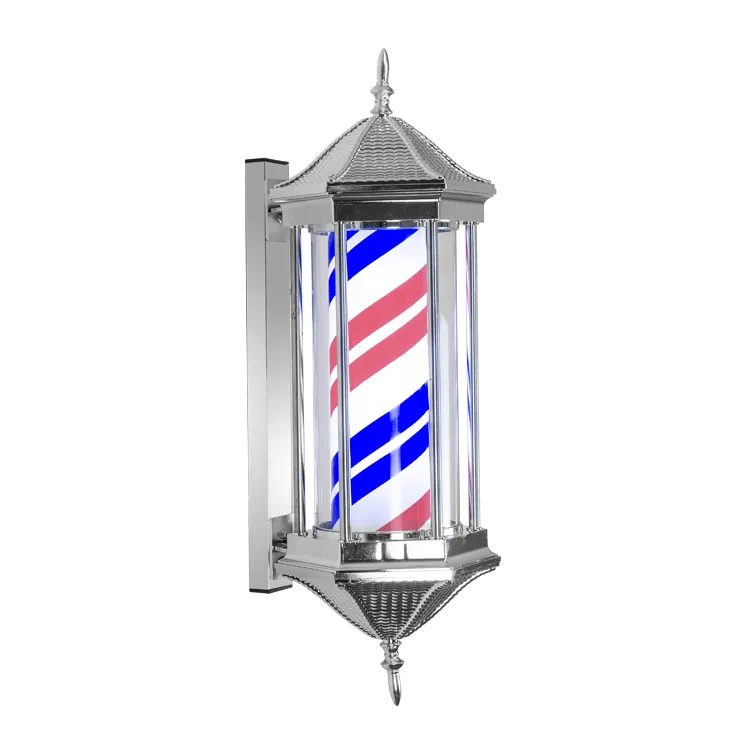 Парикмахерская палка водонепроницаемая уличная Ретро палка для парикмахерской светящаяся вращающаяся настенная лампа