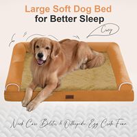 Orthopädisches Hundesofa, großes, weiches Eierkarton-Schaumstoff-Hundebett, zwei Betten werden zu einem größeren Bett verbunden, wasserdicht, rutschfest, für große Hunde