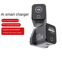 Nouveau Chargeur Mural USB-C GaN 45W Mini 2026 avec Affichage Intelligent IA pour iPhone 18, Téléphones, Tablettes, Ordinateurs Portables – Charge Rapide OEM