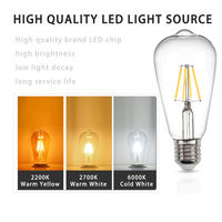 Filament de bougie Led ampoule en verre haute transparence 2w 4w 6w 8w 2200k 2700k 6500k Ac 220v E27 E14 Base C35 C35t G45 A60 St64