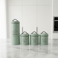 Boîte à Aliments Multifonctionnelle Écologique en Fer, Design Classique, pour Pâtes, Sucre, Café, Thé, 1-2L, avec Couvercle Métallique