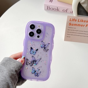 Coque arrière antichoc Bling Glitter Papillon Arc Wave pour iPhone 17 15 16 Pro Max Plus XR XS Max 11 12 13 14 Pro, compatible iPhone 16 - Product Image 3