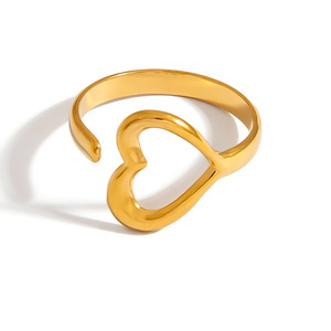 European American Style Heart Shape <b>Ring</b> 18k Gold Plated Adjustable <b>Evil</b> <b>Eye</b> Design Unisex Jewelry Gift - Product Image 4