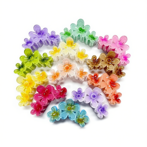 Tre fermagli per capelli con fiori di frangipani da 9,5 cm, accessorio colorato per capelli per donne e ragazze - Product Image 1