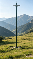 Poteau électrique en PRV écologique et durable, poteau utilitaire en PRV pour projets d'énergie renouvelable