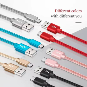 1M 2M Fast <b>Charging</b> Charger Data <b>Cables</b> Nylon Braided <b>USB</b> <b>Type</b> <b>C</b> <b>Cable</b> for Mobile Phones - Product Image 2