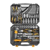 Juego de Herramientas Manuales con Llaves de Tubo y Llaves Inglesas, 116 Piezas, Métricas, con Estuche Rígido, para Reparaciones en el Hogar, Nuevo Diseño