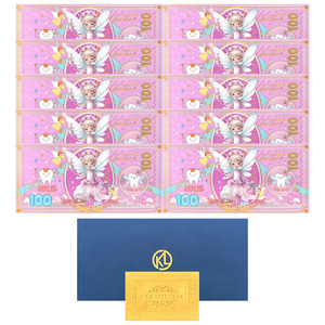 Spedizione gratuita Anime cartone animato <span class=keywords><strong>fatina</strong></span> <span class=keywords><strong>dei</strong></span> denti per bambini Souvenir regalo in plastica lamina d'argento placcato banconota - Product Image 2