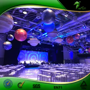 9 globo inflable de iluminación de Planeta, globo de esfera inflable LED para decoraciones colgantes