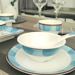 Wholesale Custom Printed <b>Melamine</b> Western Dinnerware <b>Sets</b> Promotional Tableware for Restaurant Hotel Factory Supply - Product Image 3