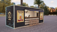 Restaurant mobile en conteneur en acier de 20 pieds, cuisine de traiteur personnalisée avec un design moderne pour les sushis, les kebabs, les shawarmas, la restauration rapide