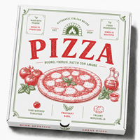Boîte d'emballage pour pizza blanche de luxe, écologique, en matériaux recyclés, avec logo personnalisé en gros, pour la livraison à emporter des restaurants