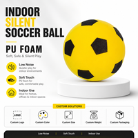 Ballon de football silencieux en mousse PU taille 5 (27,5 po) à rainures antidérapantes pour entraînement en intérieur, rebond doux, vente en gros directe usine