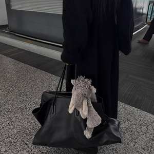 DZ Crocodile Pattern <b>Large</b> Capacity Waterproof Tote Bag Women's Pleated Leather Genuine Leather Shoulder Bag Daily Commuter - Product Image 5