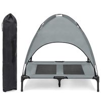 Lit pour chien surélevé Portable, avec canopée, pour le Camping ou la plage, sac de transport supplémentaire, lit d'extérieur pour animaux de compagnie