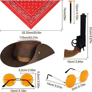 2024 nouvelle mode enfants Cowboy Costume habiller tenue garçons chapeau de Cowboy avec bandana pour enfants jeu de rôle fête Cosplay Costumes - Product Image 4