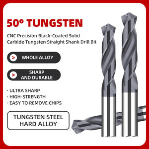 50 °   מקדחי טוויסט מקרביד טונגסטן מלא מצופה שחור מדויק, אביזרים למכונות CNC - Product Image 4